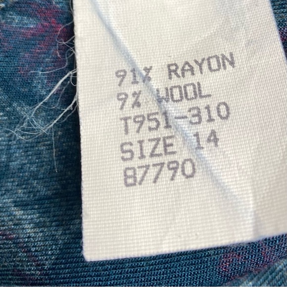 Pendleton VNT Country Sophisticates Floral Blouse W 14 Brown Maroon Blue USA - Picture 14 of 16